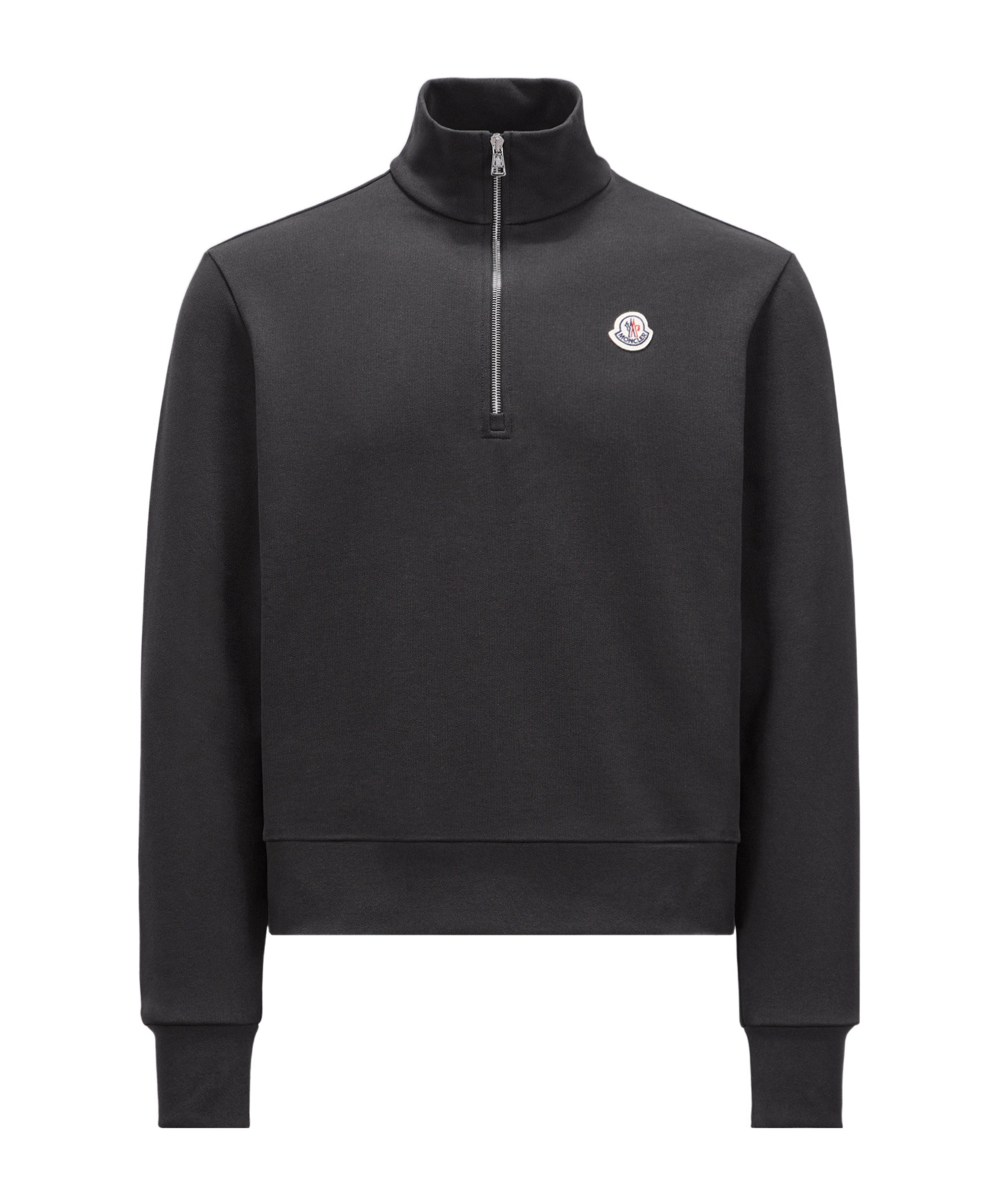 Moncler Logo-appliqu� Half-zipped Sweatshirt In Black