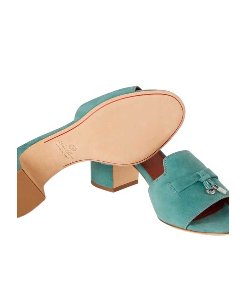 Loro Piana Suede Open-toed High-heeled Sandals In Multicolor