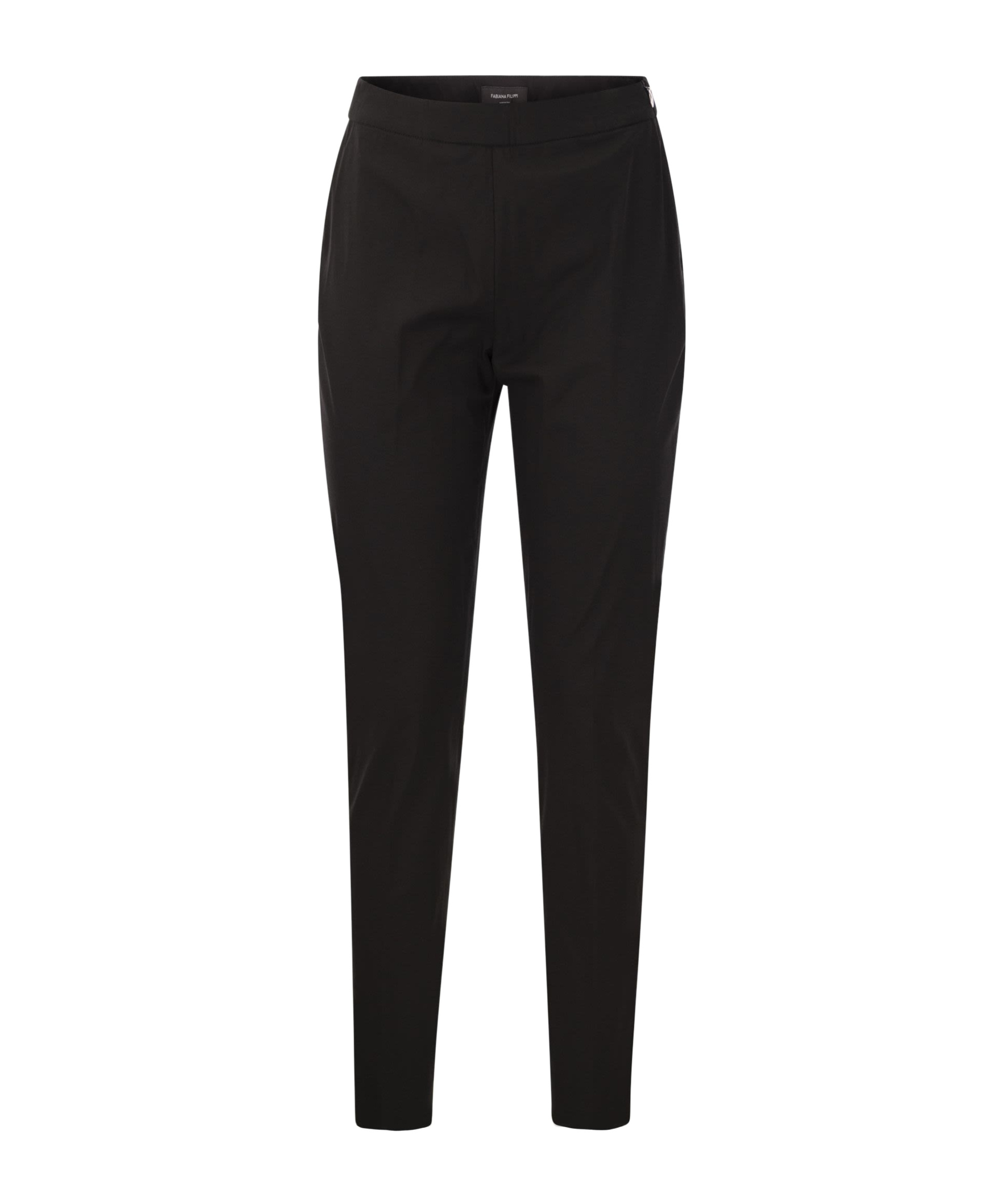 Fabiana Filippi Slim Trousers In Technical Cotton In Black
