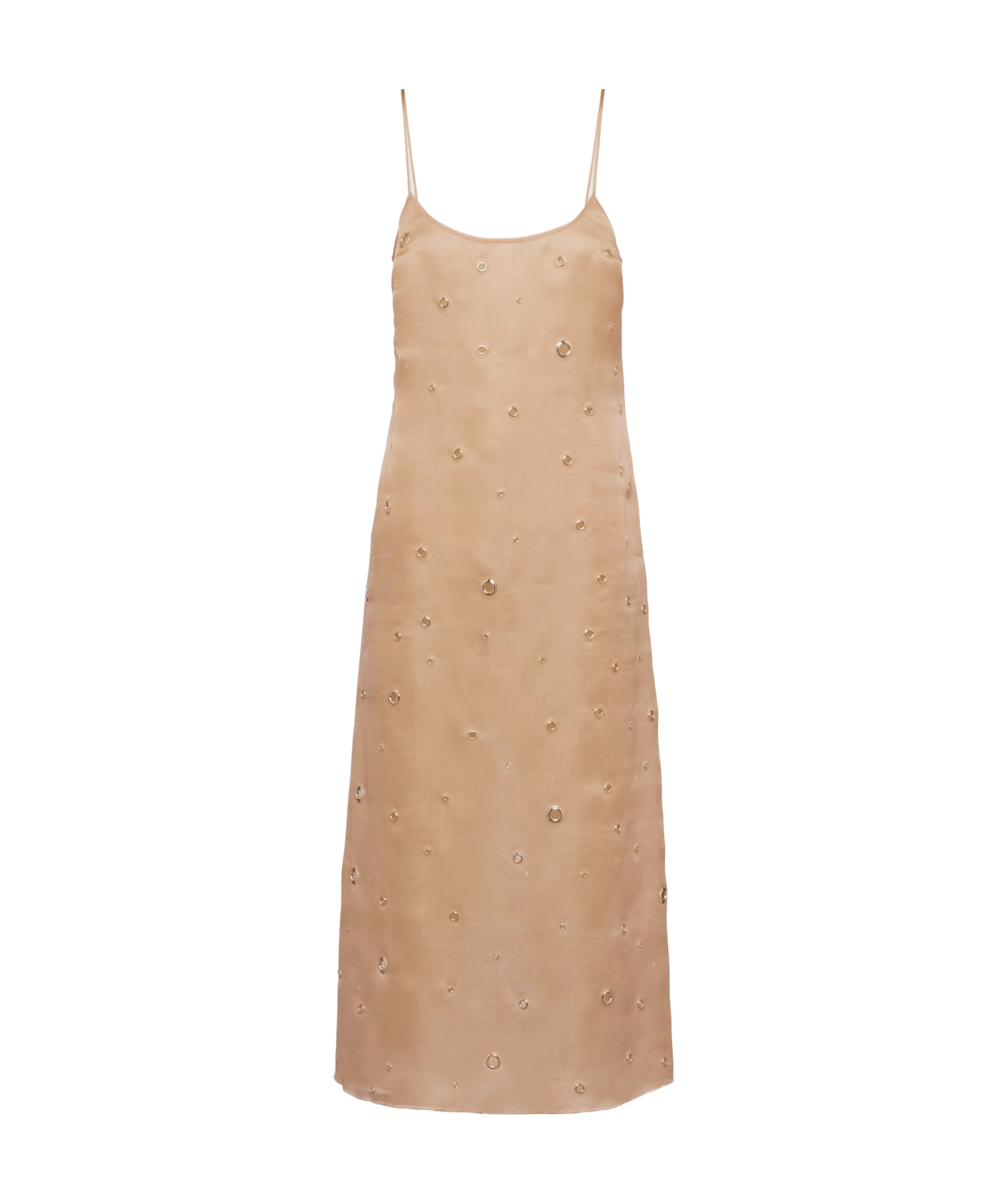 Prada Women's Beige Organza Dress In Brown