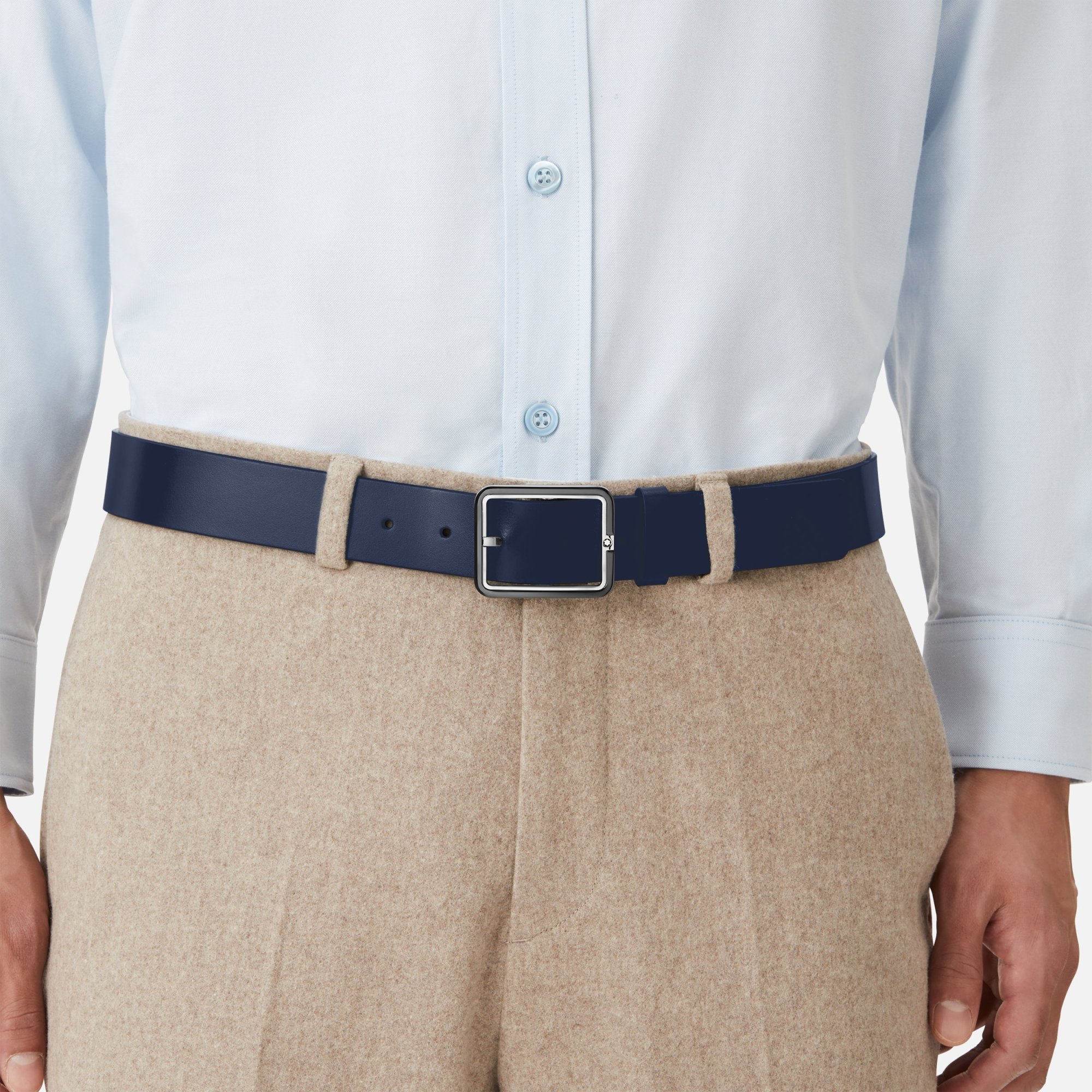 Montblanc Reversible Leather Belt In Black