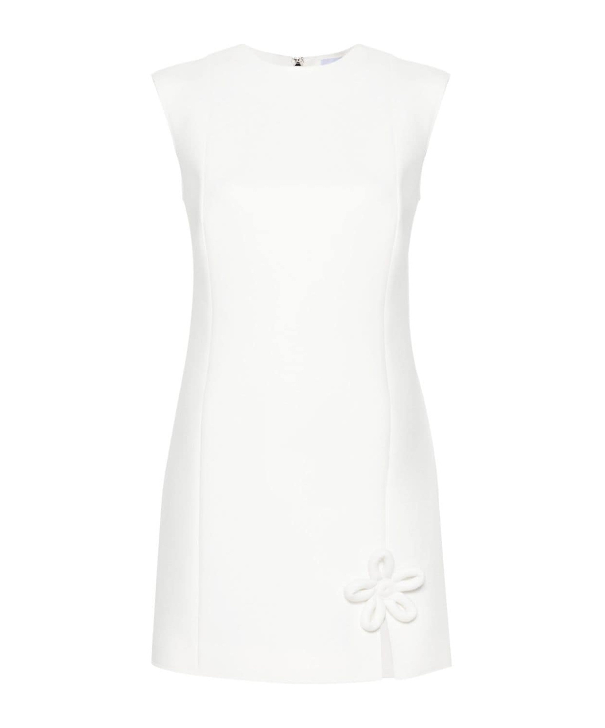 Shop Msgm Floral-appliqu� Dress In White