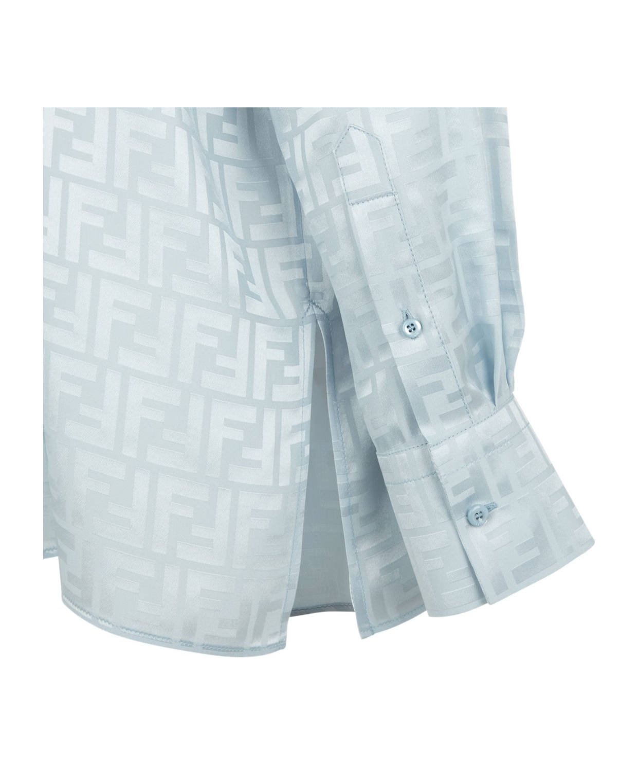 Fendi All-over Ff Printed V-neck Satin Shirt In White