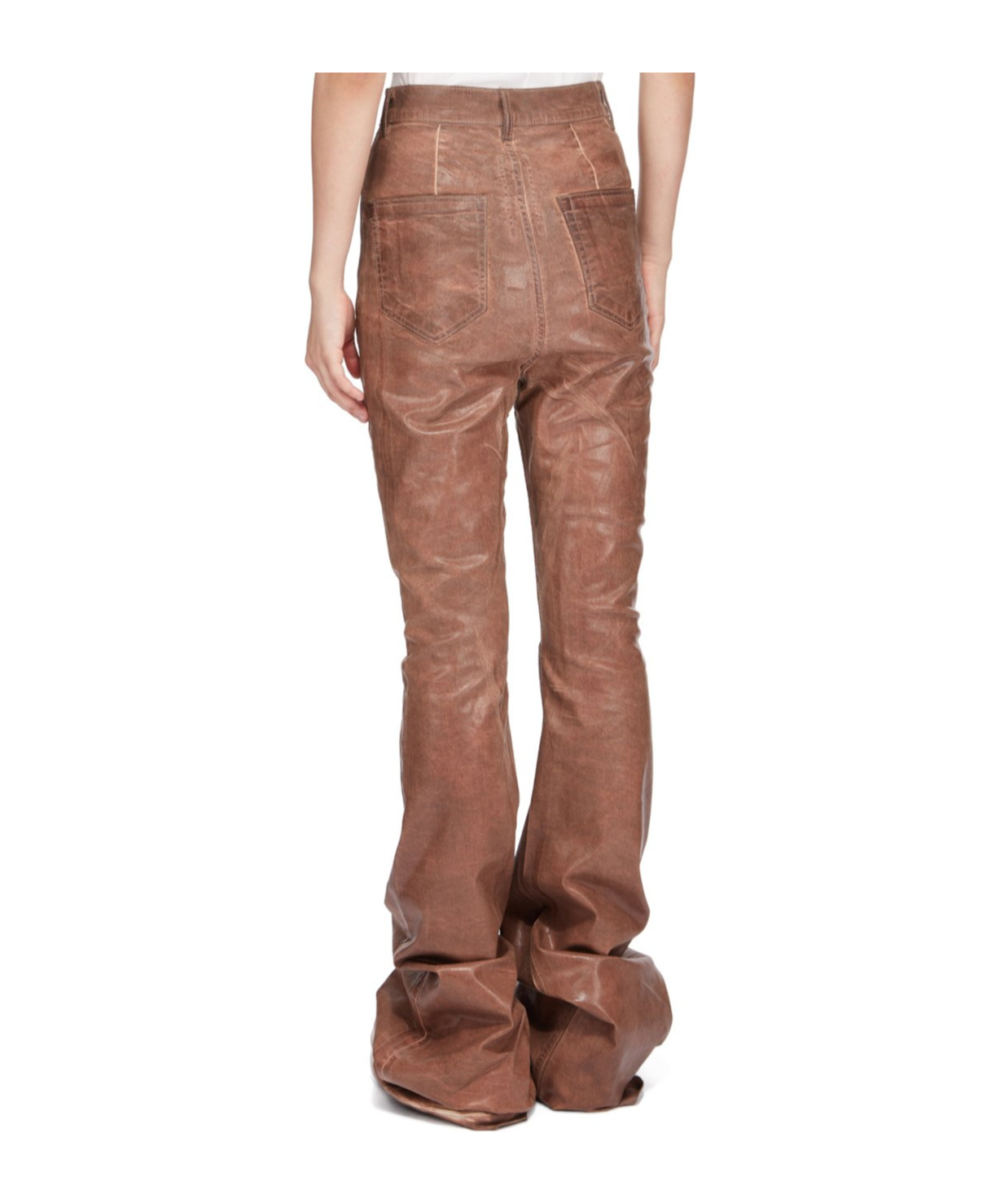 Shop Rick Owens Drkshdw Bolan High-waisted Flared Jeans In Brown
