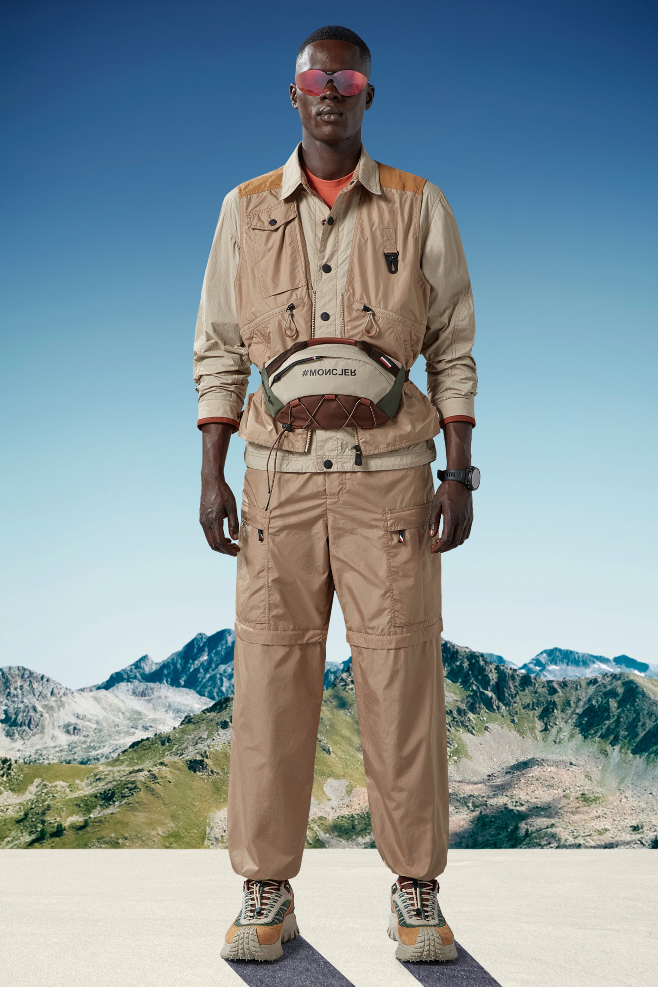 Moncler Grenoble Drawstring Cargo Pants In Brown