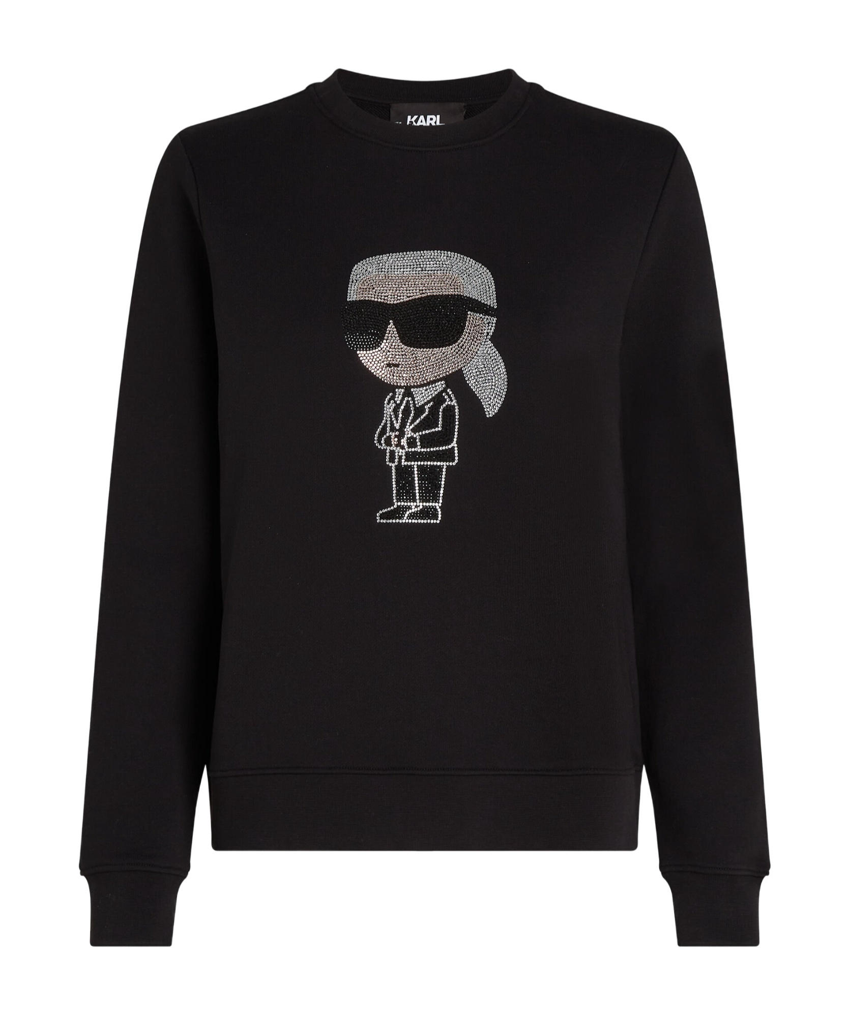 Shop Karl Lagerfeld Ikonik Rhinestone-embellished Jumper In Black