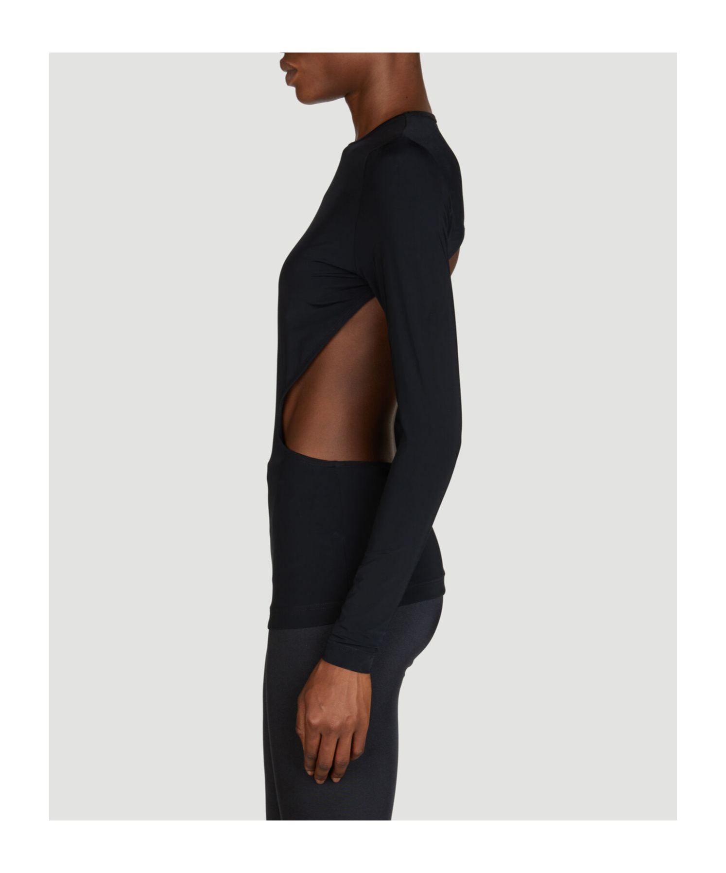 Balenciaga Logo-tag Cut-out Top In Black