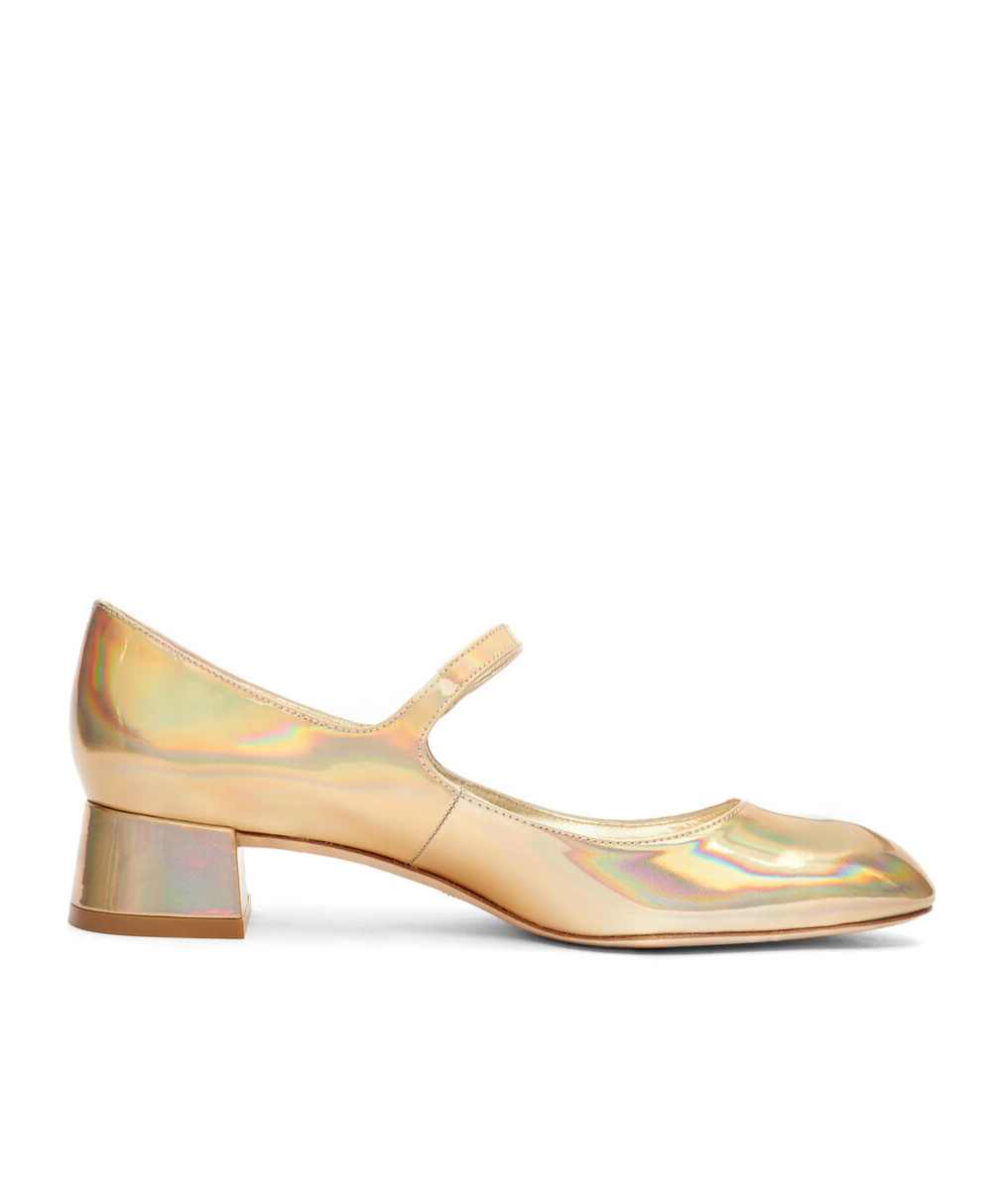 Shop Stuart Weitzman Vivienne Mary Jane Low-heeled Shoes In Nude