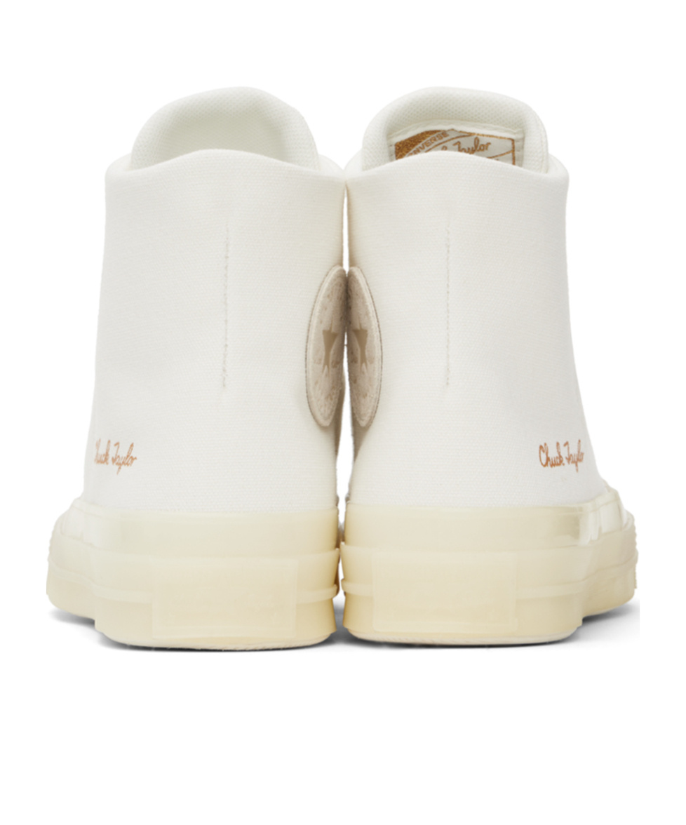 Converse Logo Patch High Upper Board Shoes In White