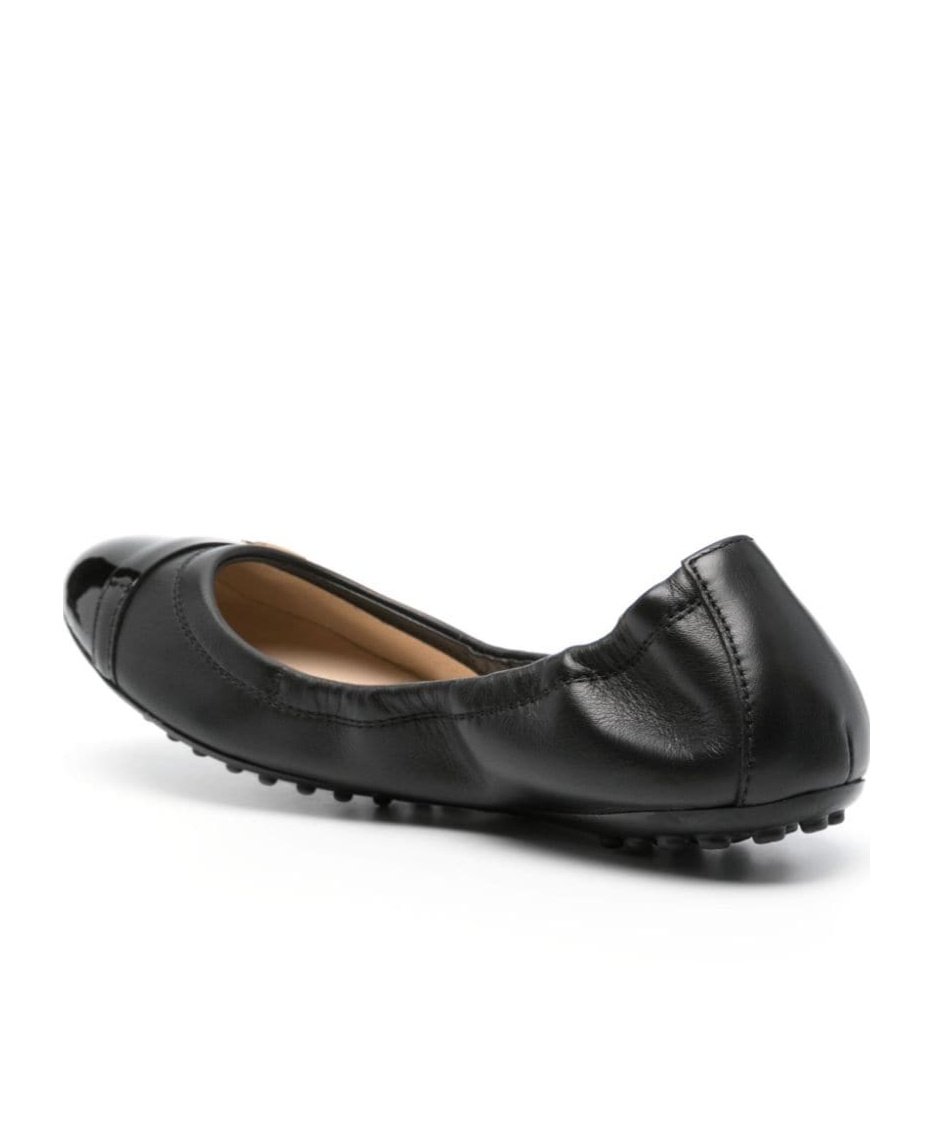 Tod's Bubble Leather Ballet Flats In Black