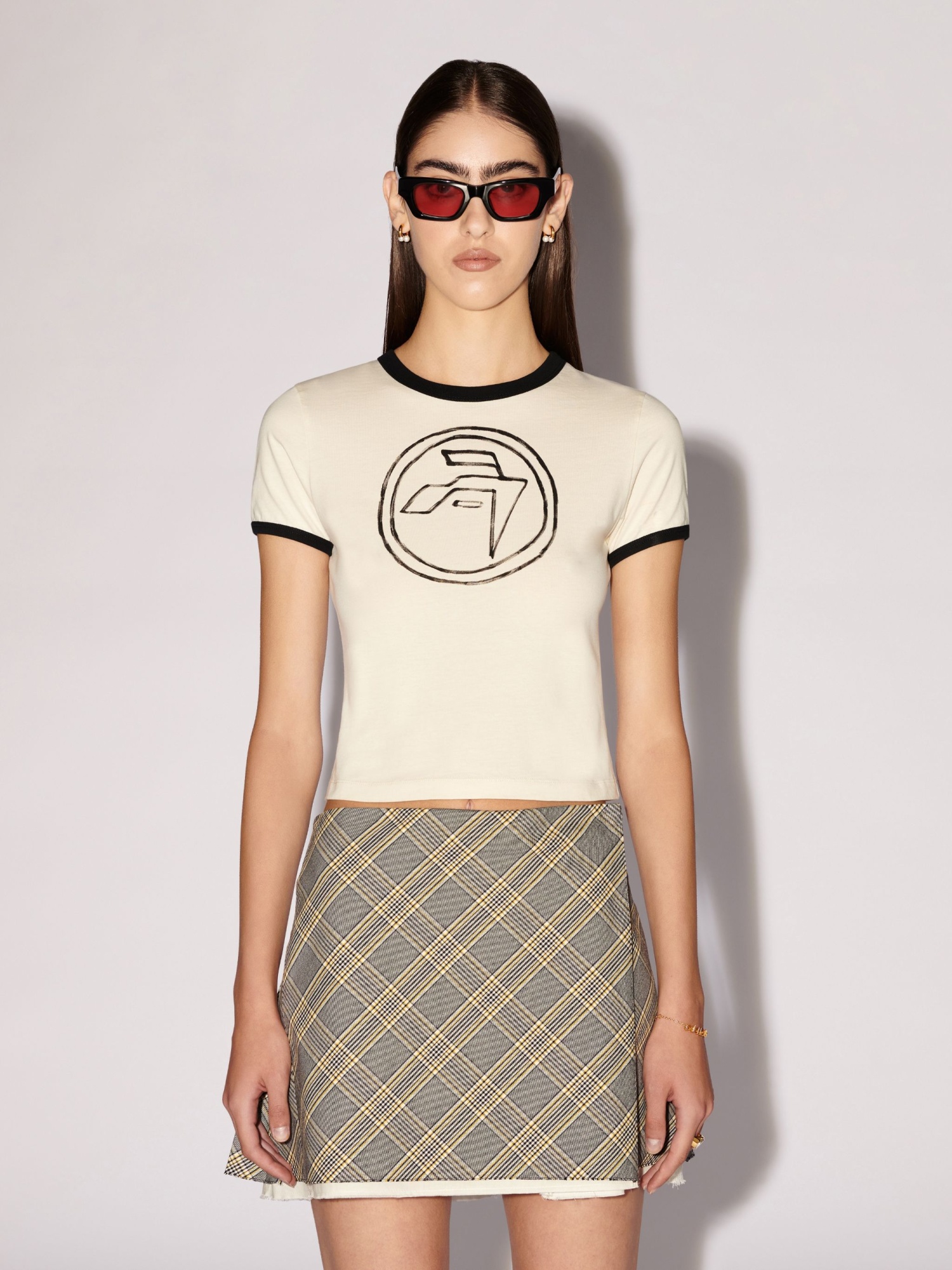 Ambush Emblem Print Cotton T-shirt In White
