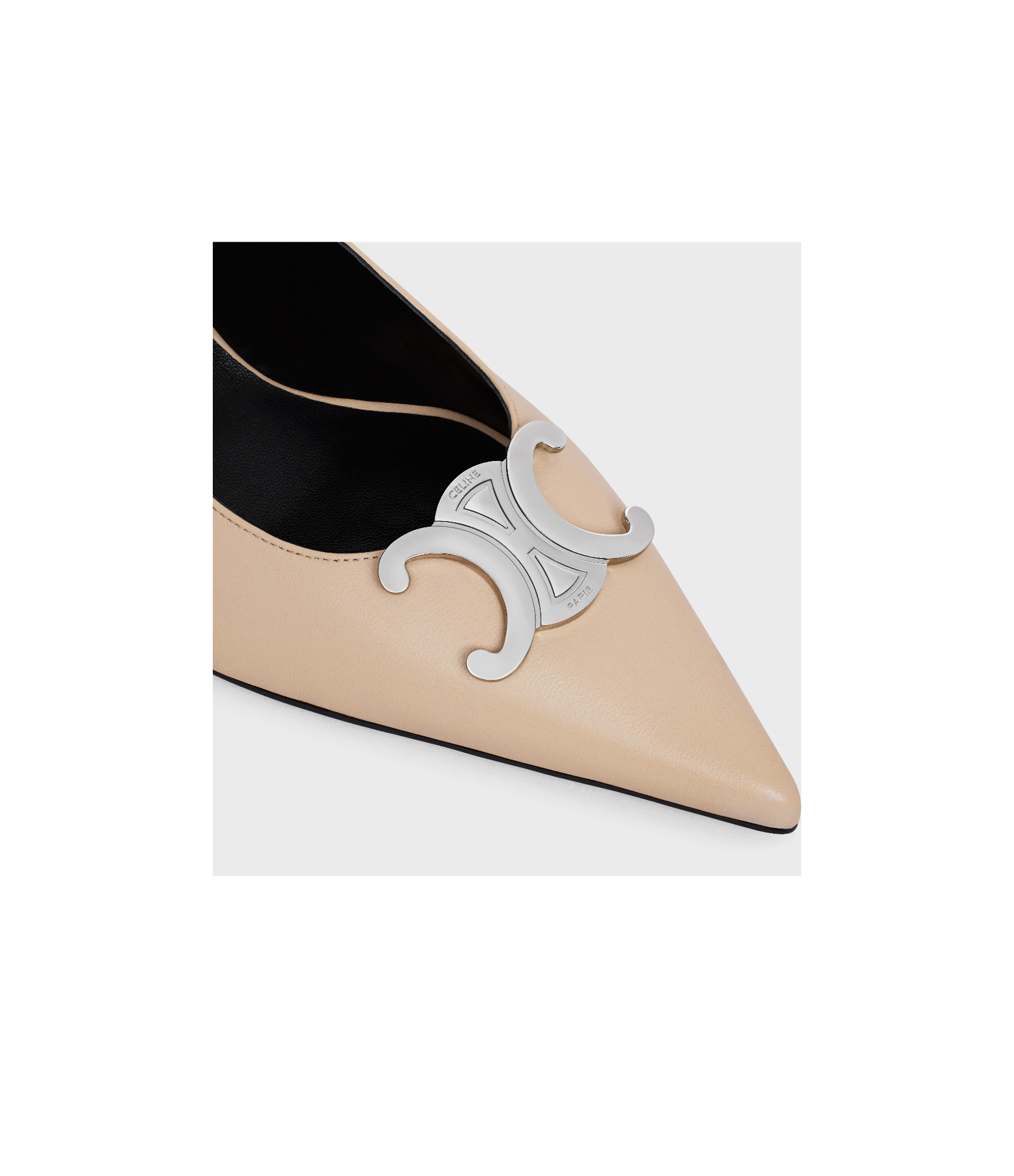 Celine Logo Exposed Heels In Brown