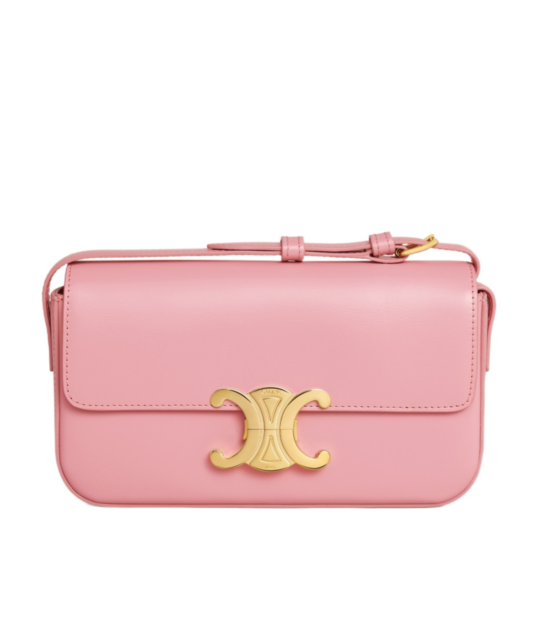 Celine Claude Glossy Shoulder Bag In Pink