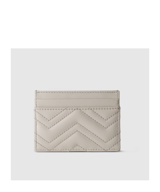 Gucci Gg Marmont Matrasse Embossed Card Bag In Nude