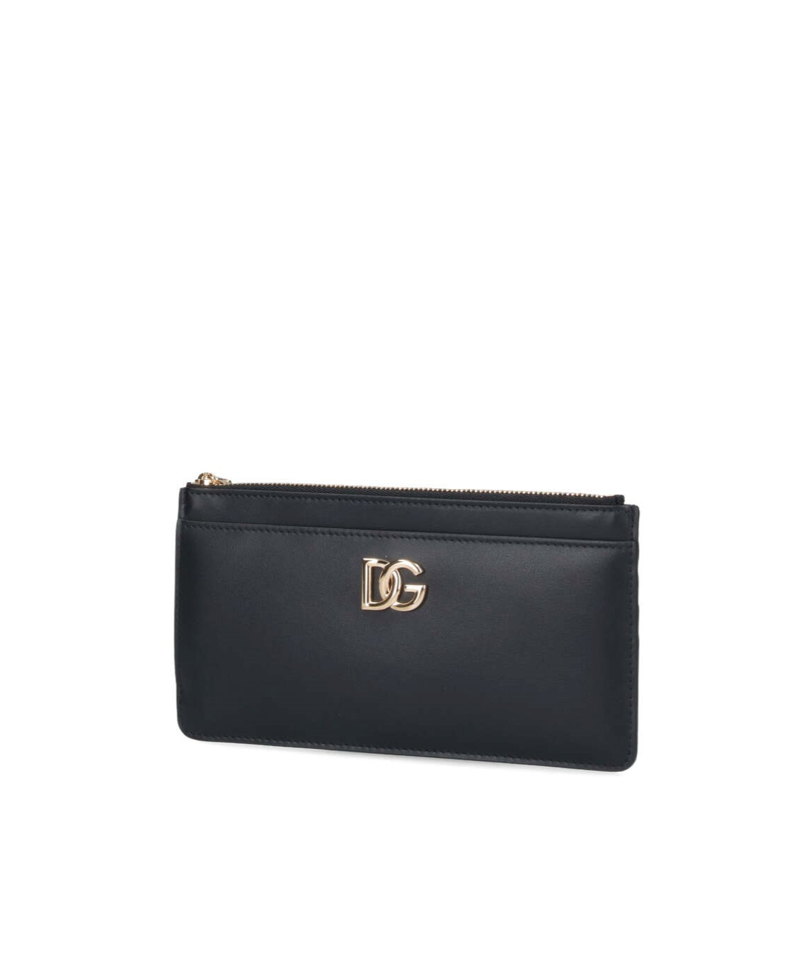 Dolce & Gabbana Logo-plaque Leather Wallet In Black