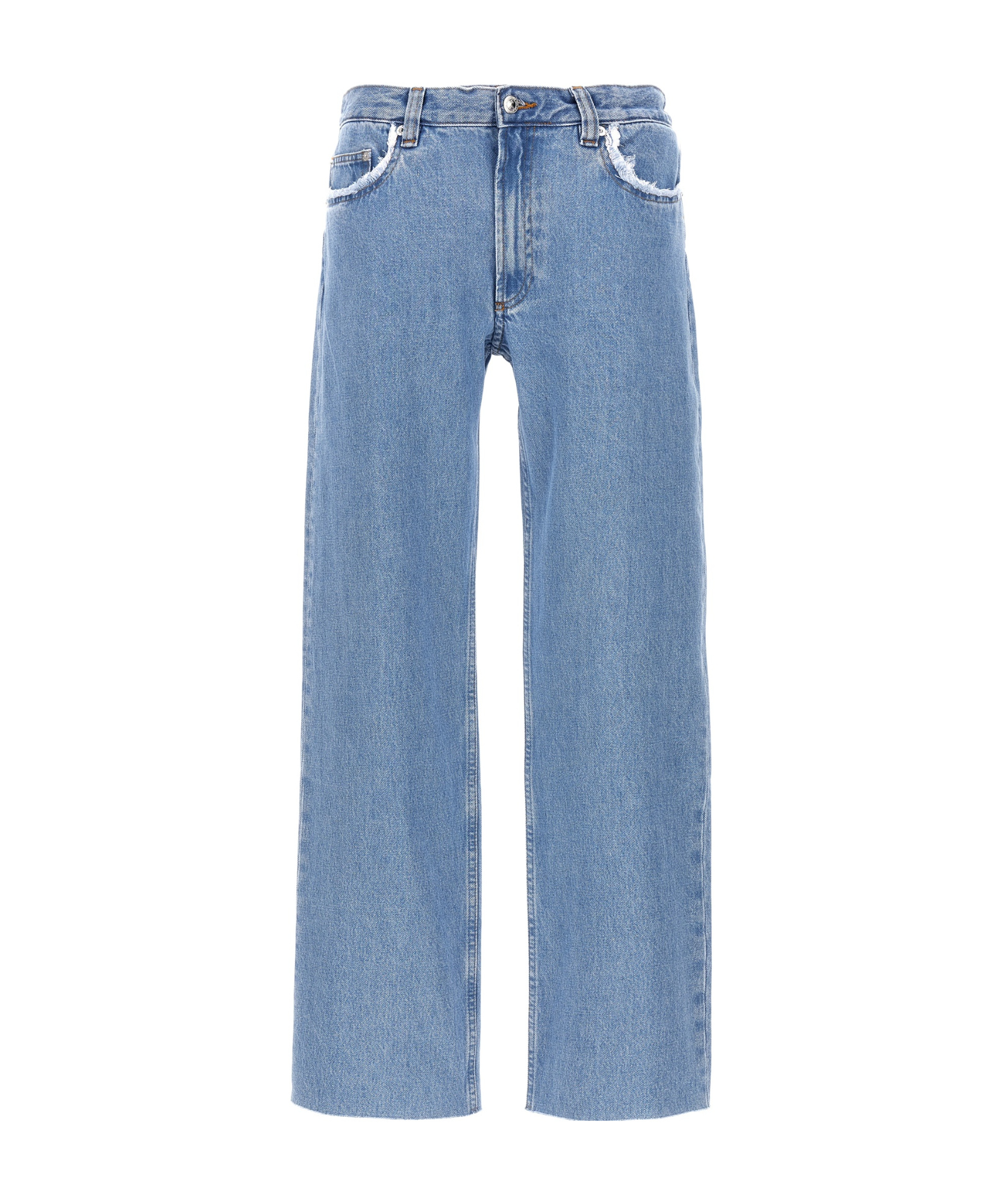 Apc Relaxed Raw Edge Jeans Light Blue In Blue