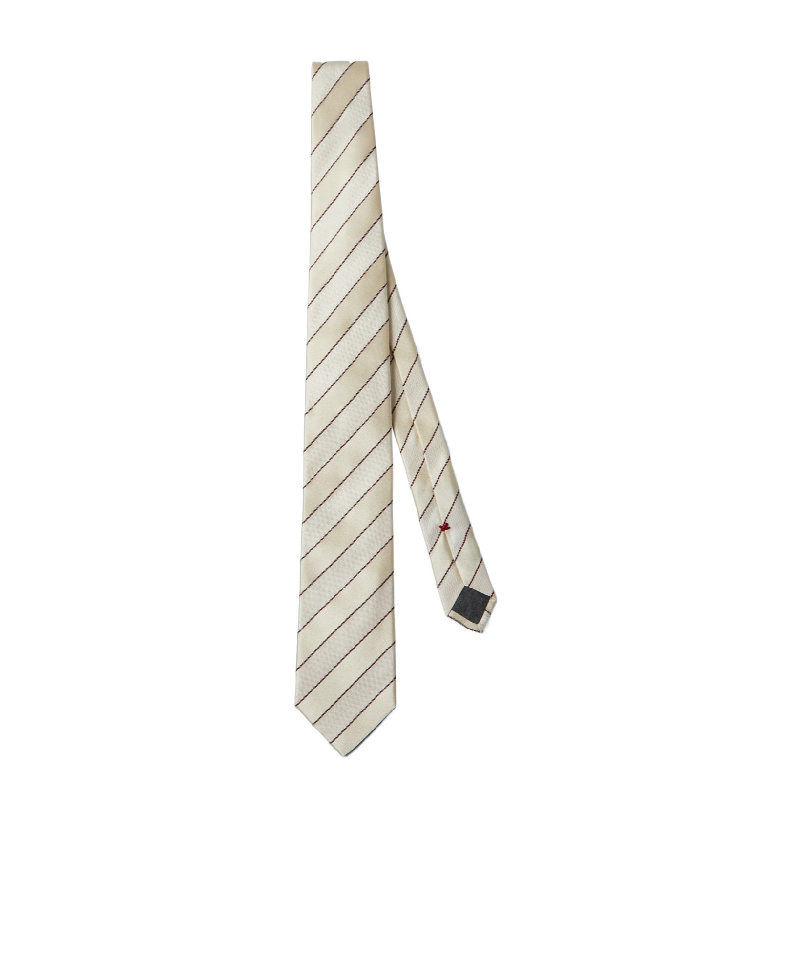 Brunello Cucinelli Striped Silk Tie In Gray
