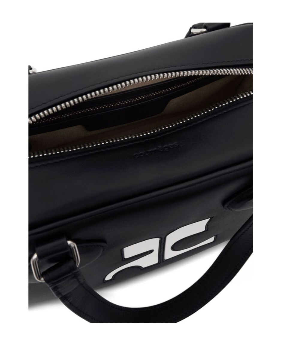 Courrèges Reedition Bowling Leather Bag In Black