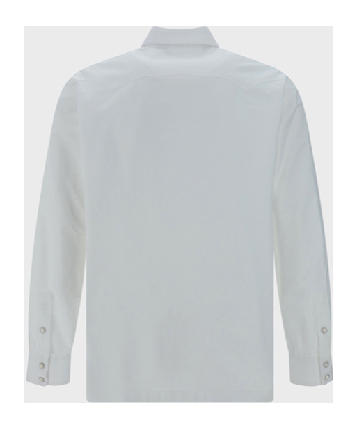Palm Angels Monochrome Shirt With Chest Pockets And Pearlescent Buttons In Gray