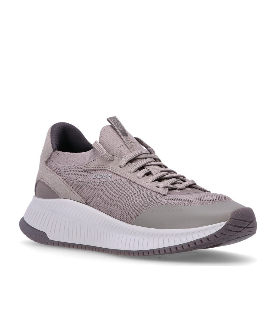 Hugo Boss Ttnm Evo Slon Panelled Sneakers In Gray