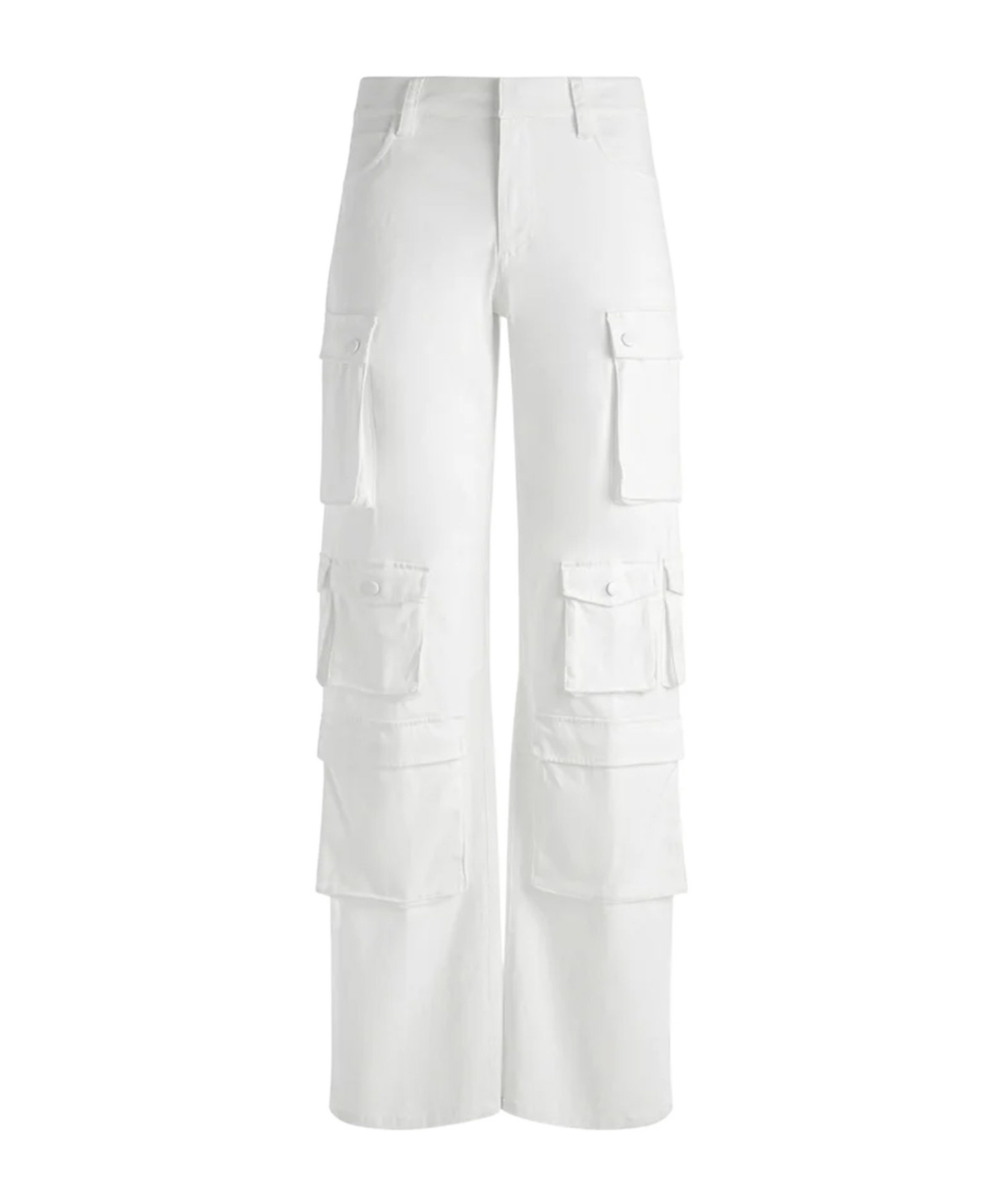 Alice And Olivia Olympia Mid-rise Baggy Cargo Pants In White