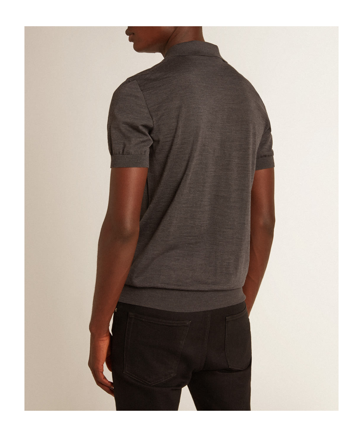 Golden Goose Wool Polo Shirt In Black