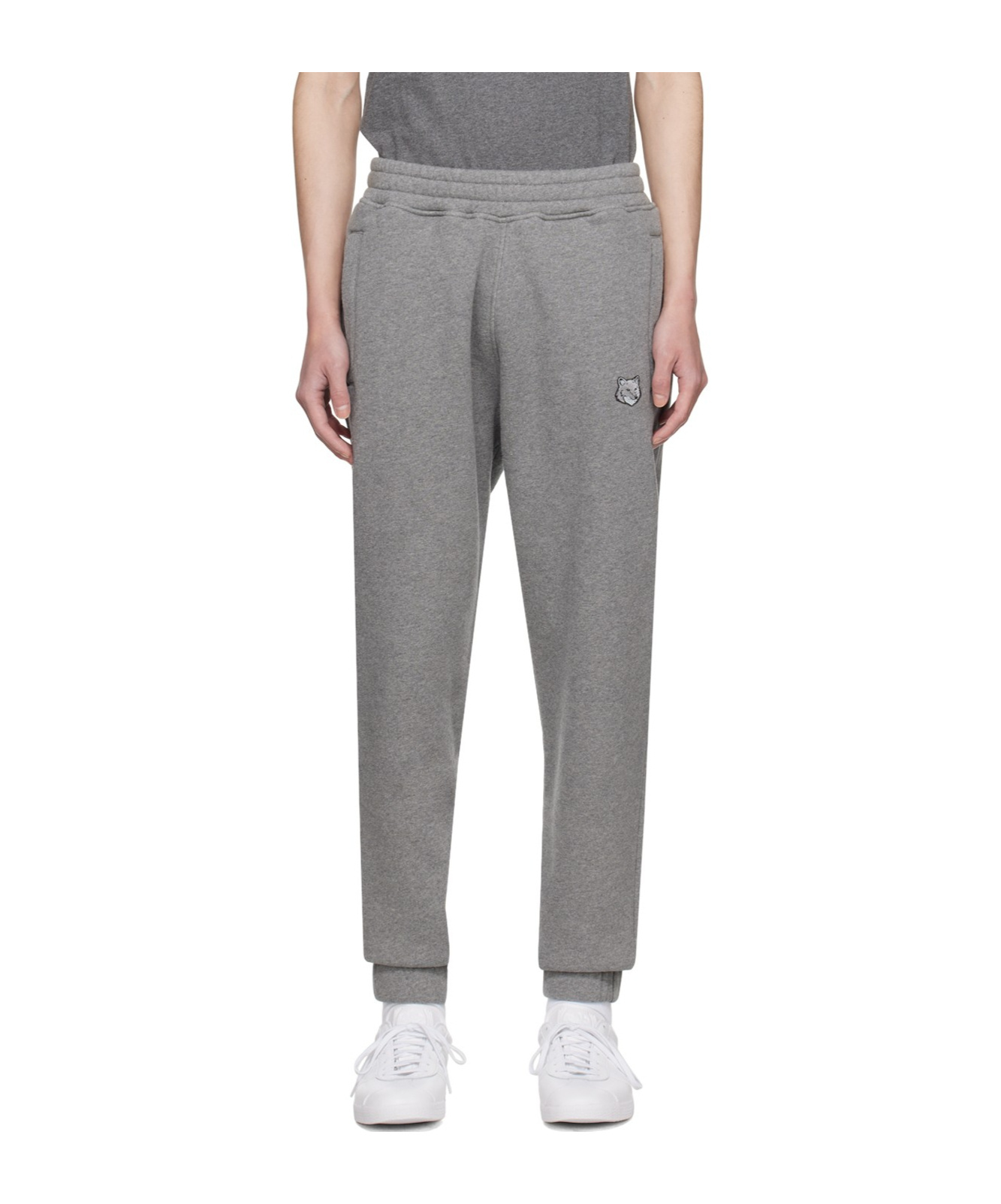 Maison Kitsuné Gray Bold Fox Head Sweatpants In Gray