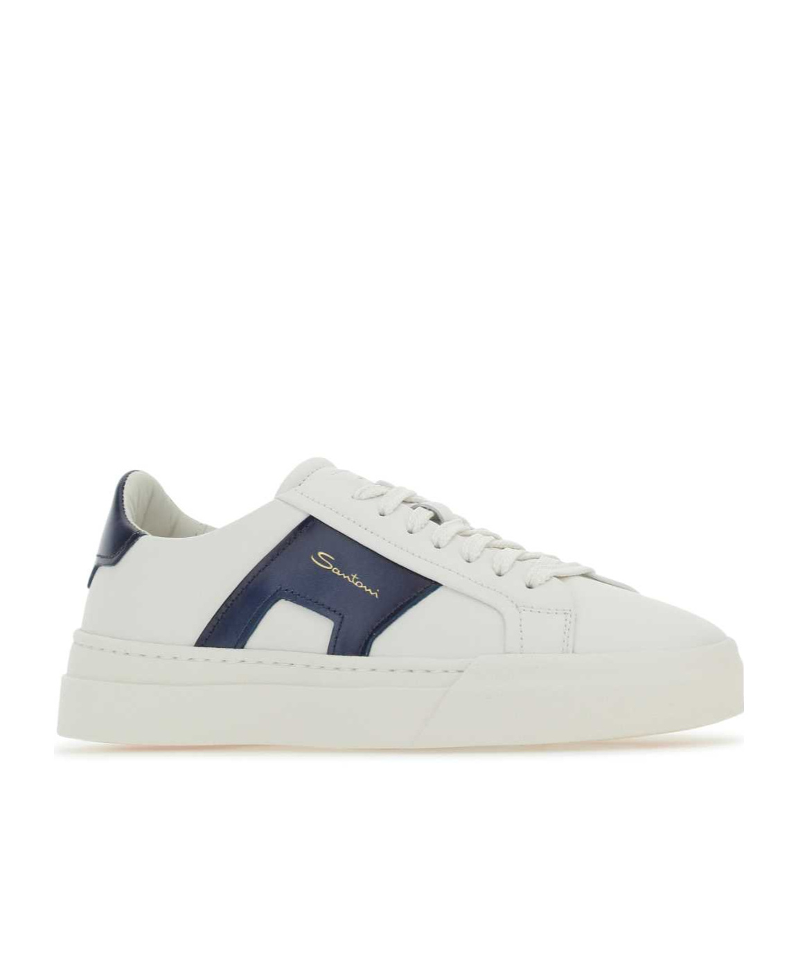Santoni Double Buckle Low-top Sneakers In White