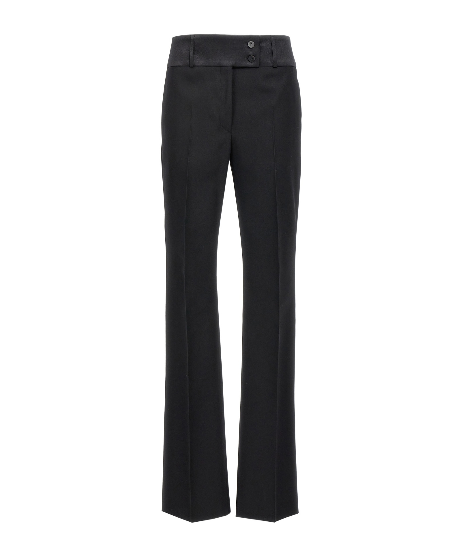 Ferragamo Tailored High Waist Trousers With Front Pleats In Black