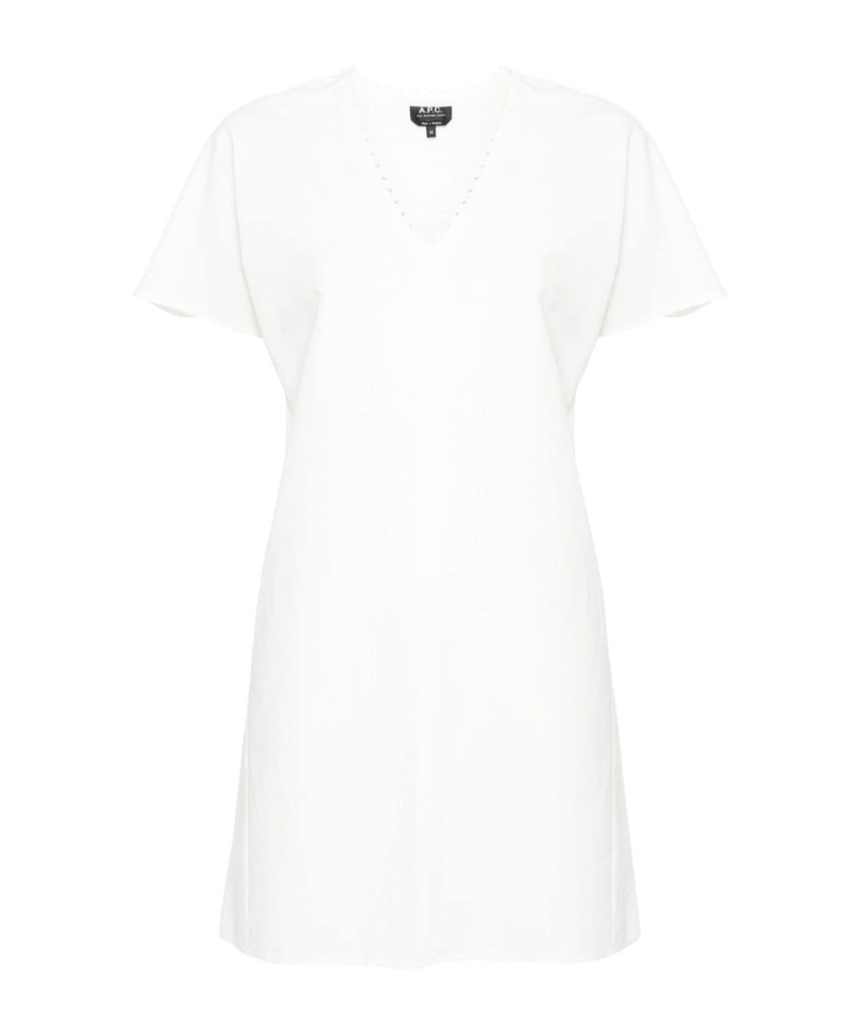 Apc Pleat-detail Dress In White