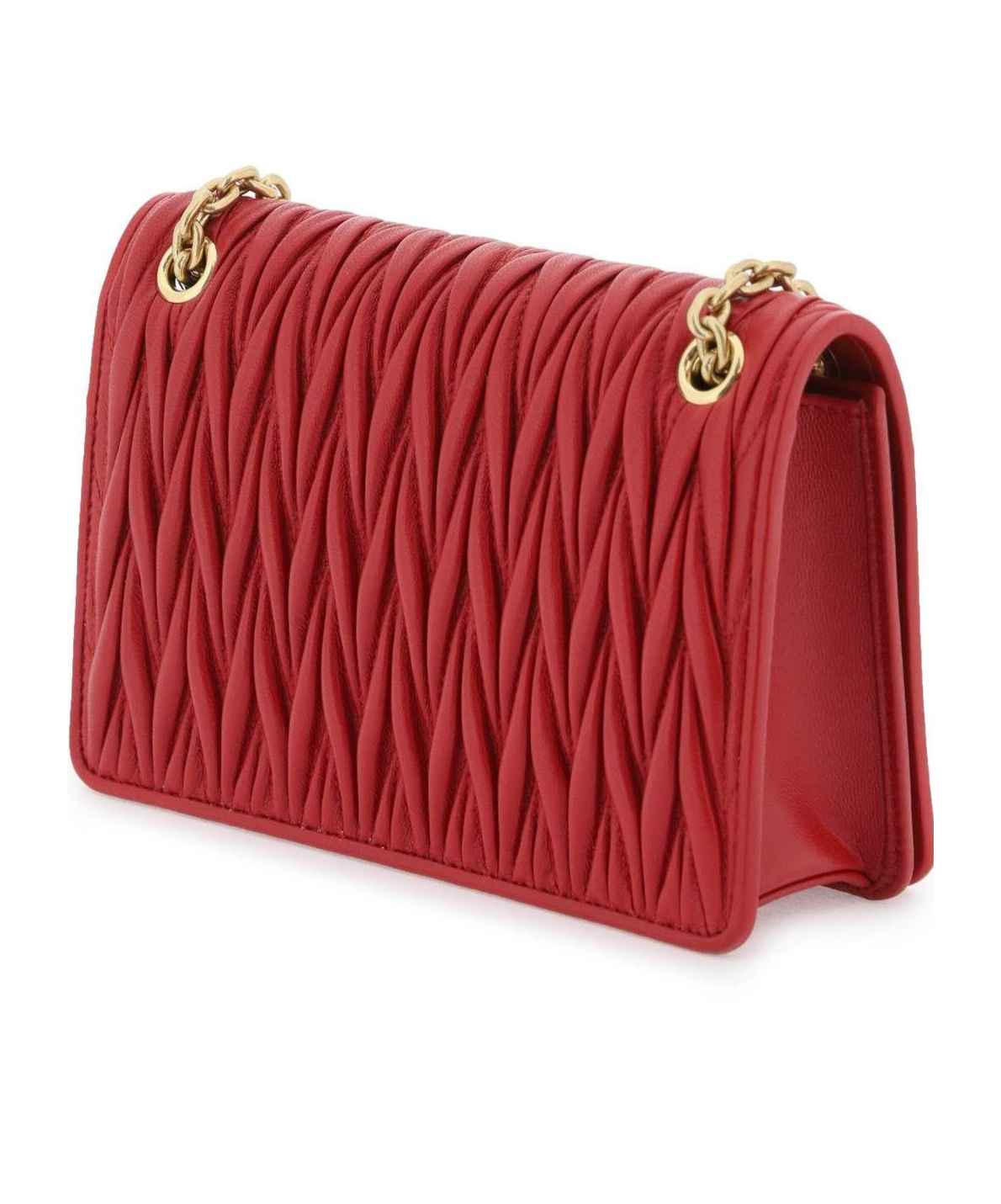 Miu Miu Logo Shoulder Bag In Red
