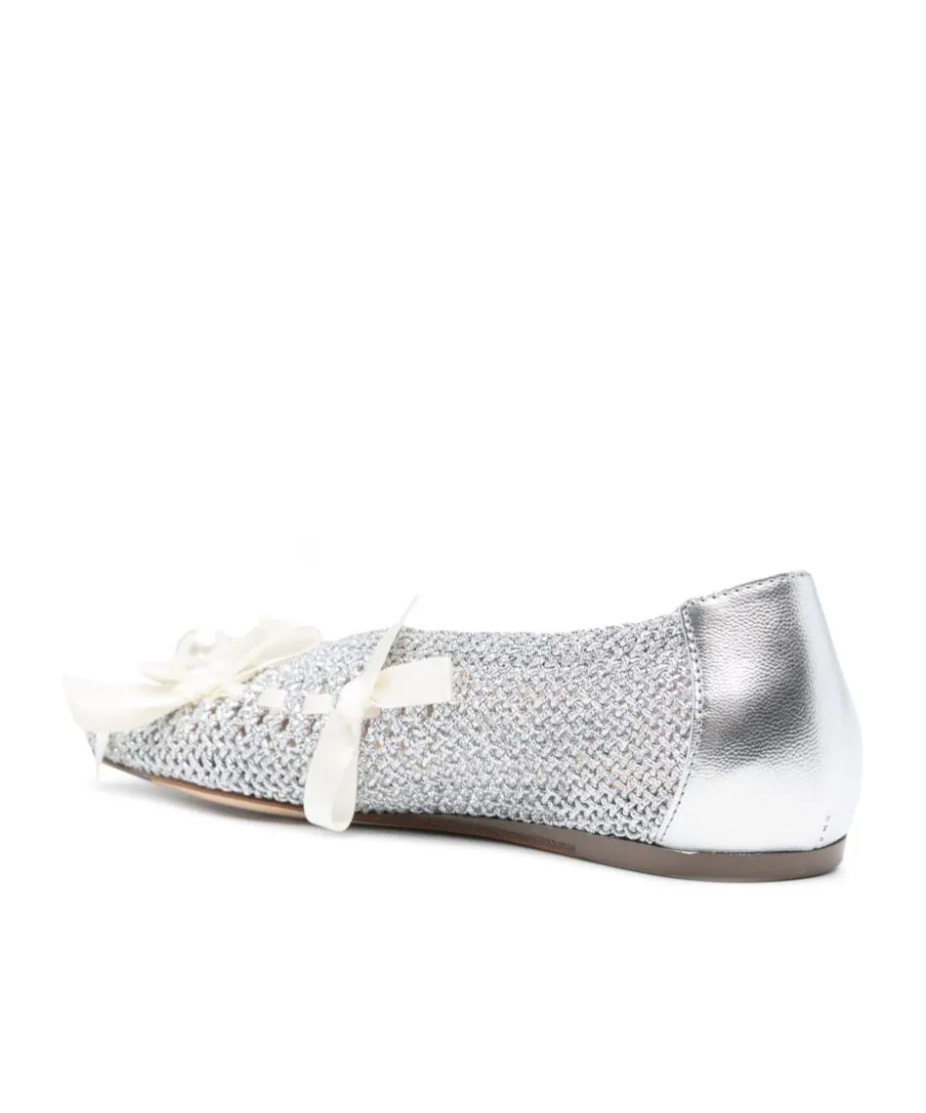 Simone Rocha Bell-shaped Pendant Crocheted Knitted Ballet Shoes In White