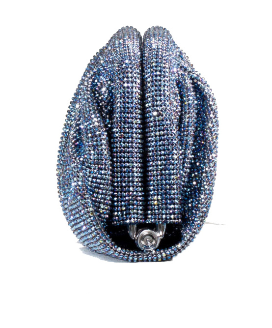 Benedetta Bruzziches Small Venus Crystal-embellished Clutch In Blue