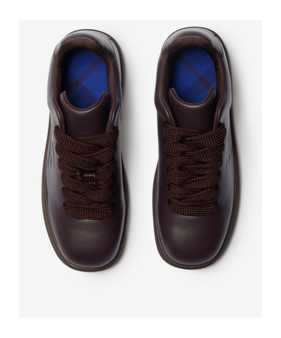 Burberry Equestrian Knight Embossed Box Sneakers In Red