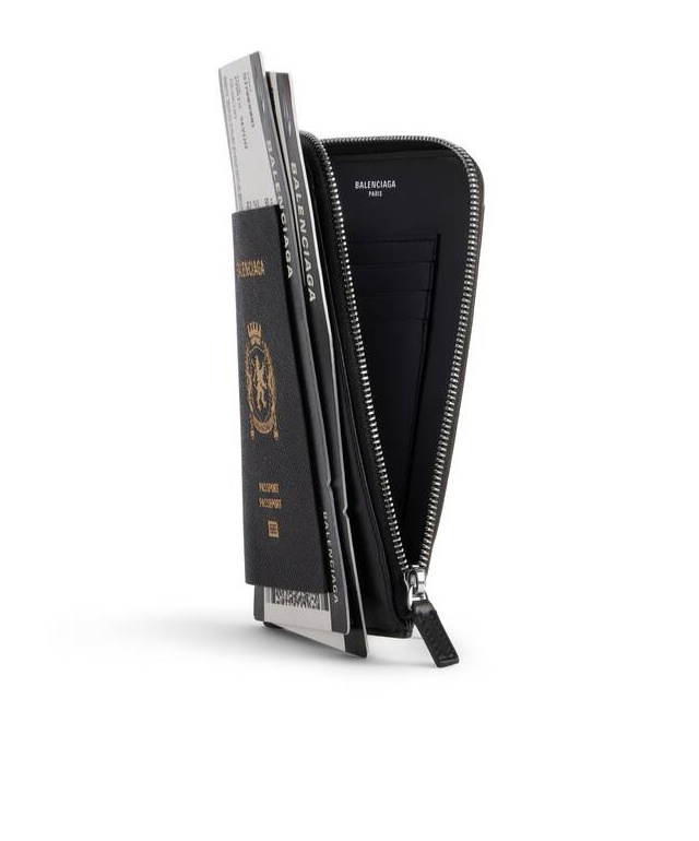 Balenciaga Mini Leather Mobile Phone Holder With Removable Shoulder Strap In Black