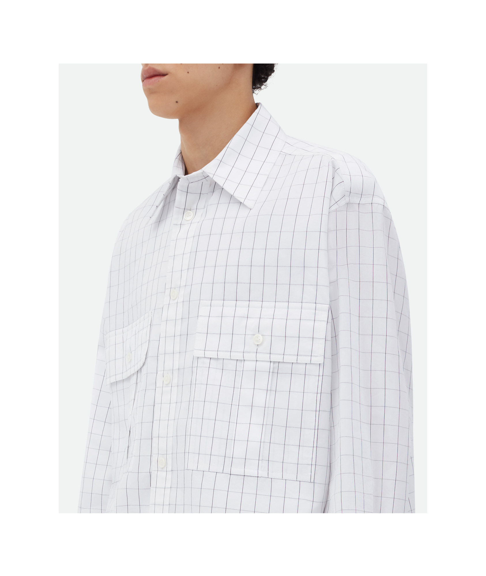 Bottega Veneta Check-pattern Layered Shirt In White