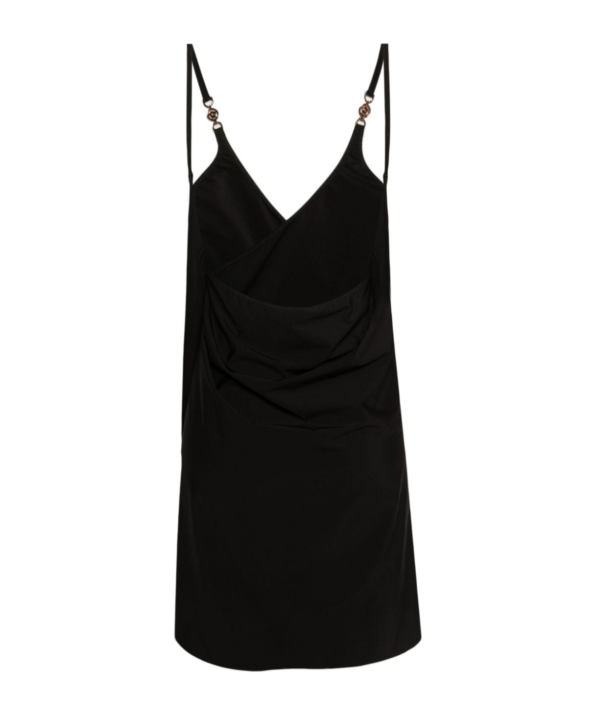 Versace Medusa-plaque Wrap Dress In Black