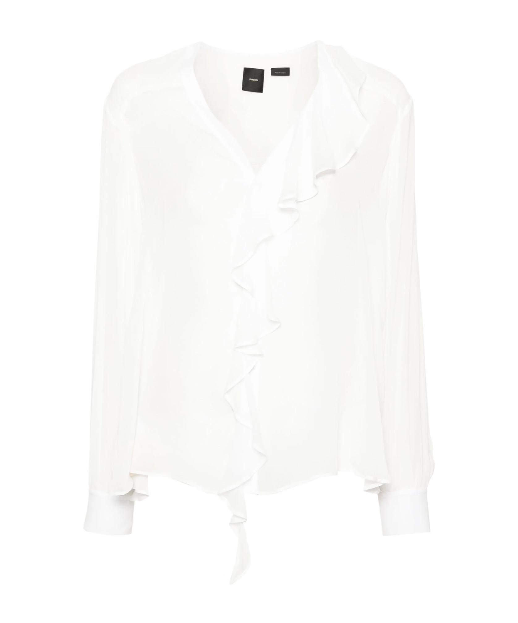 PINKO RUFFLED-DETAILING GEORGETTE BLOUSE