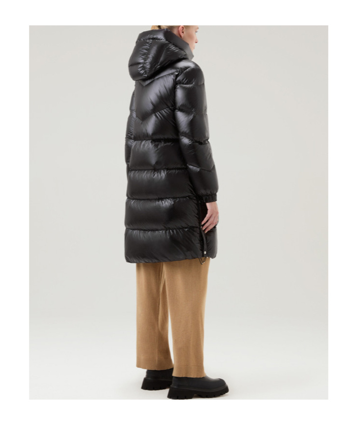 Shop Woolrich Padded Hooded Coat In Black