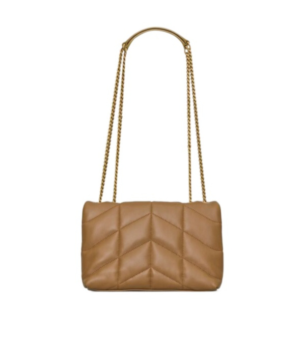 Saint Laurent Small Puffer Leather Shoulder Bag In Brown