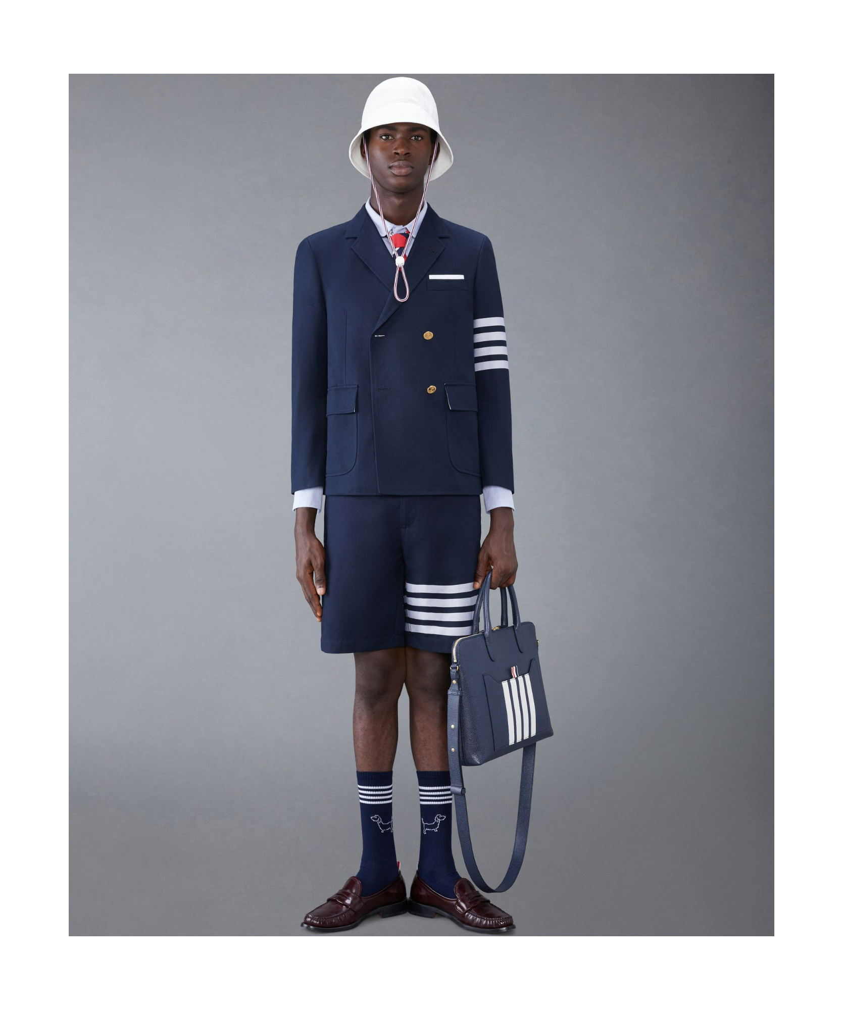 Thom Browne 4 Bar-stripe Cotton Shorts In Black
