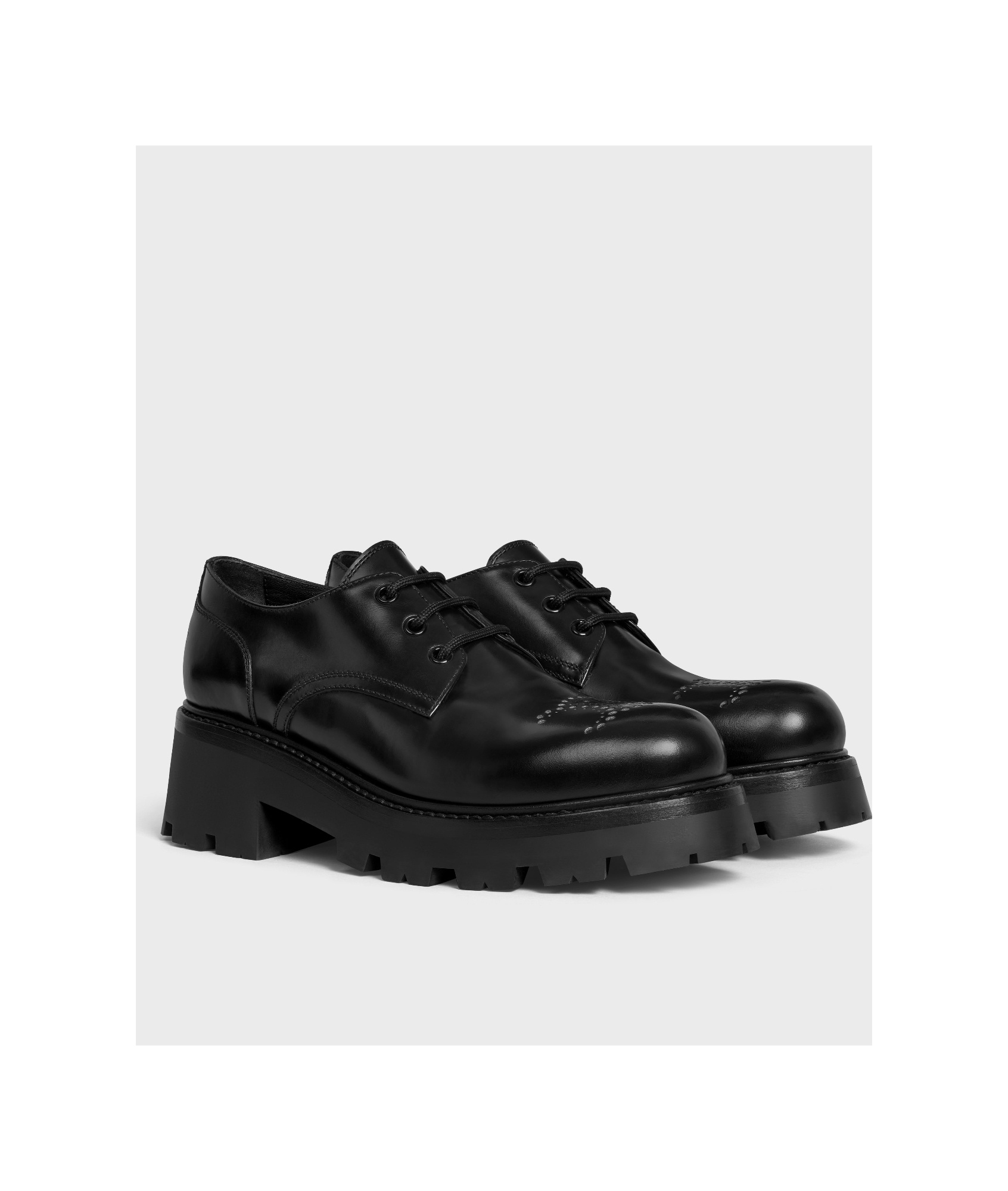 Celine Cameron Derby Triomphe 45 Polished Bull Black