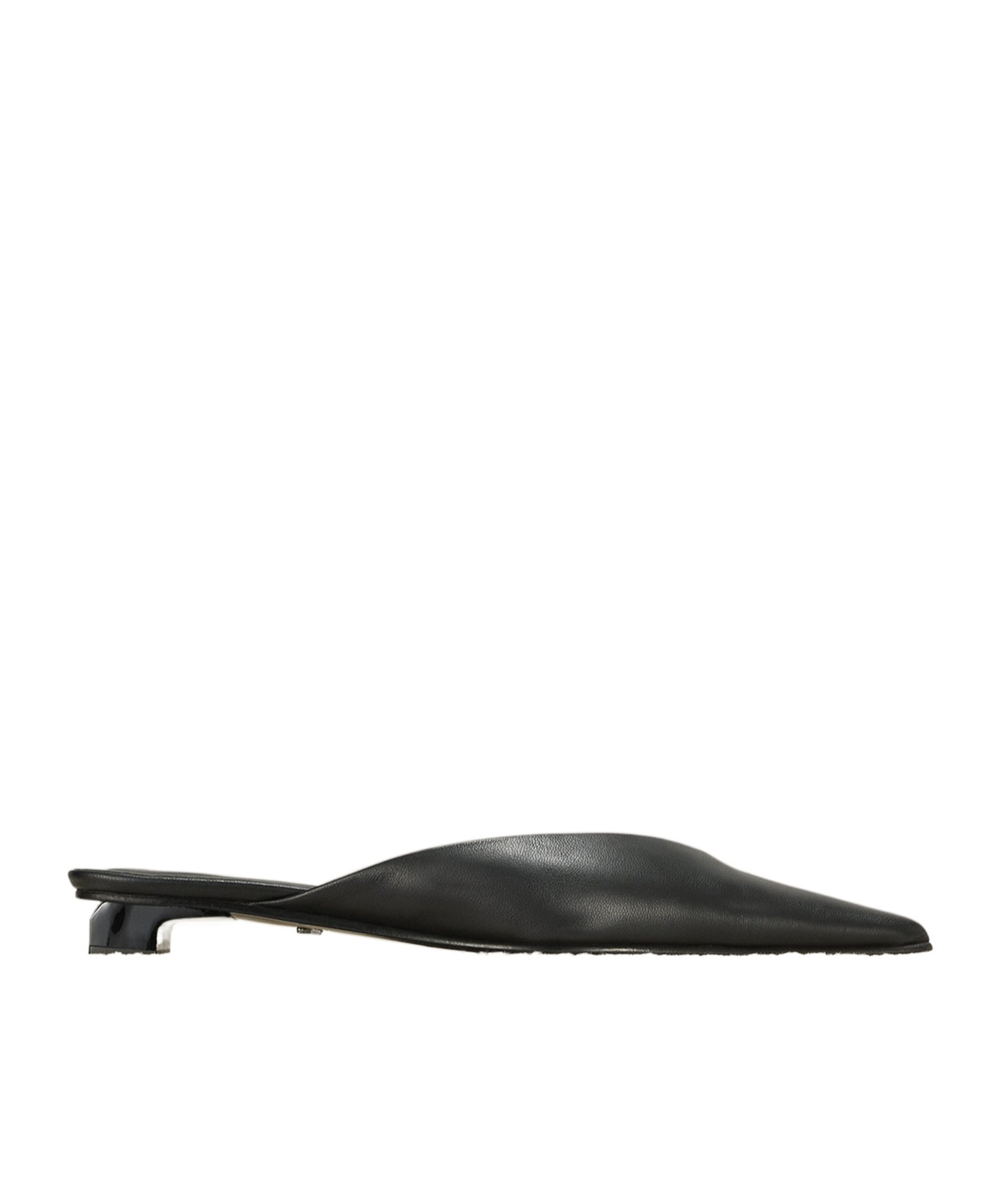 Ami Alexandre Mattiussi Pointed Flat-soled Muller Shoes In Black
