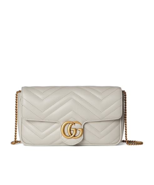 Gucci Gg Marmont Press Button Mini-bag In Nude