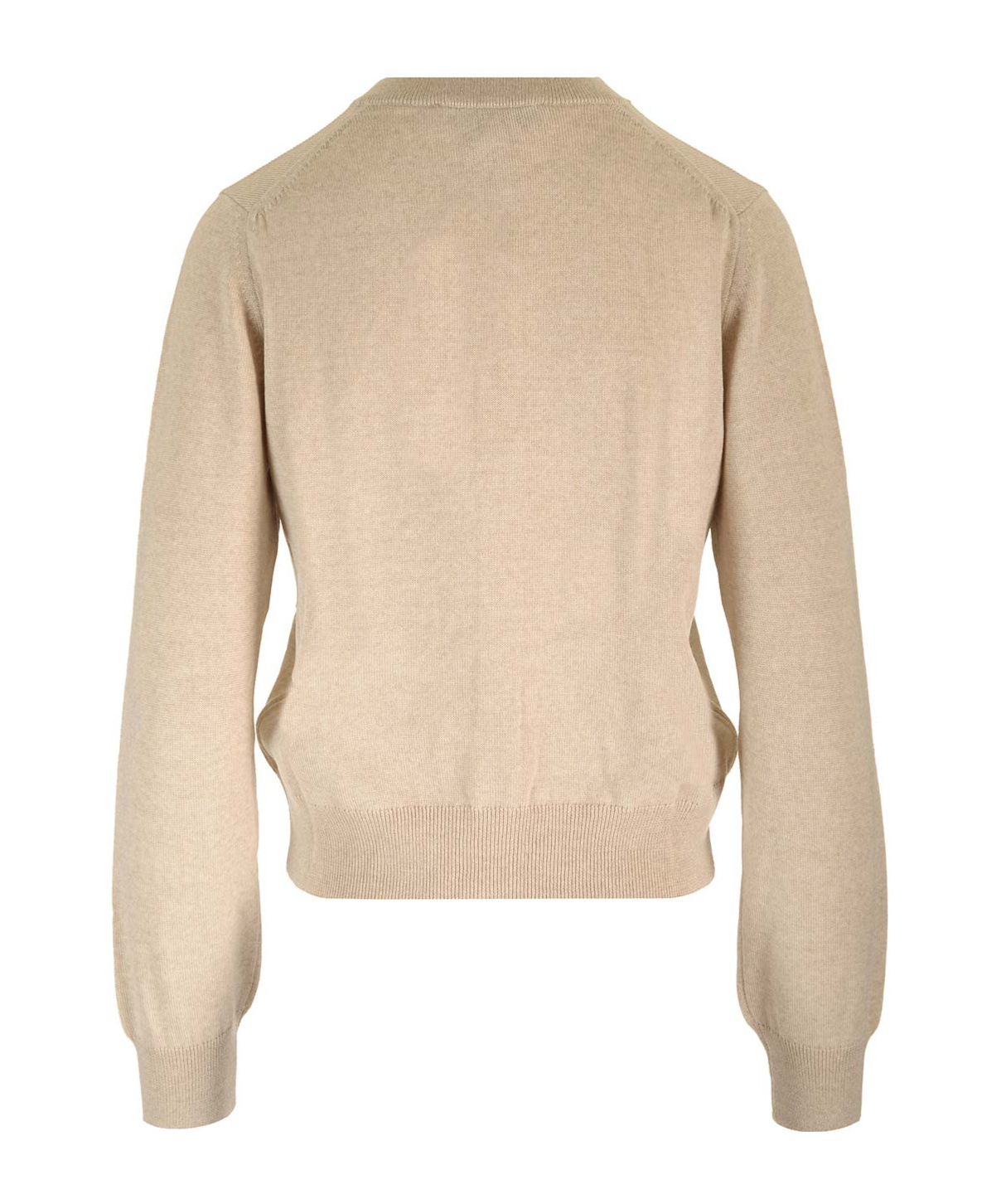 Shop Maison Kitsuné Bold Fox Head Wool Cardigan In Nude