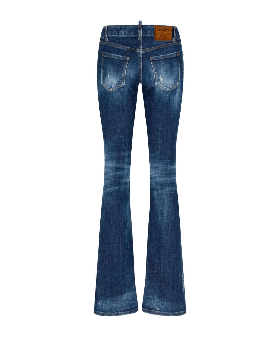 Dsquared2 Faded Wash Denim Trousers With Contrast Stitching In Blue