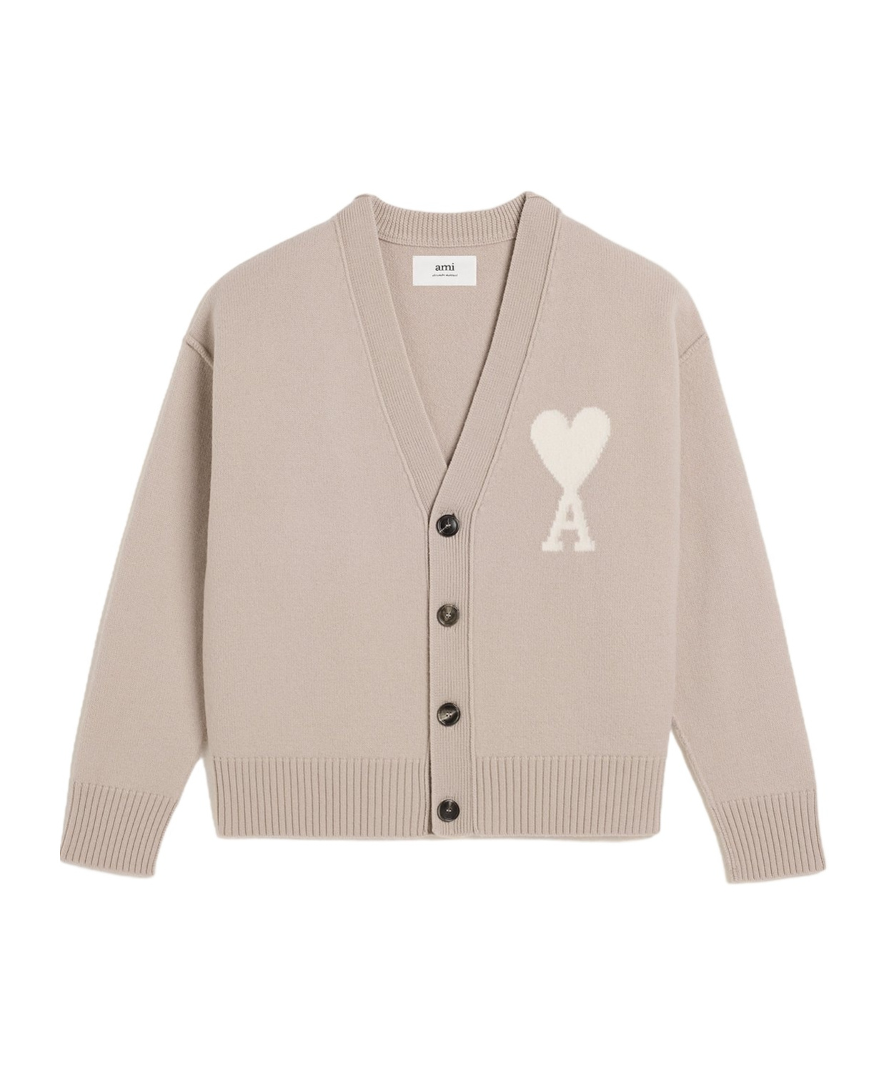 Ami Alexandre Mattiussi Off White Adc Cardigan In Nude