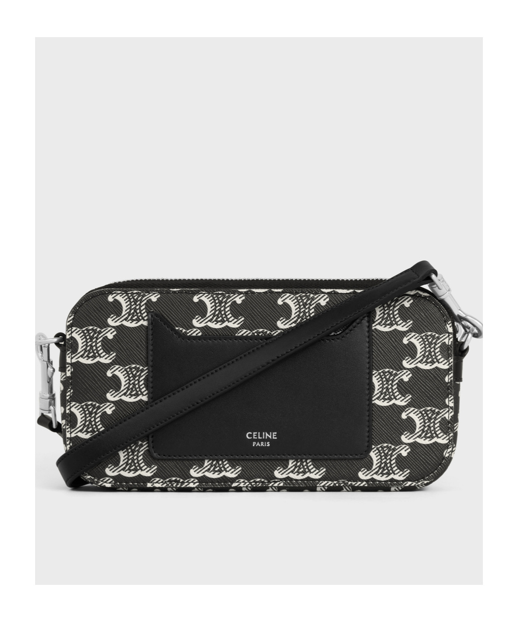 Celine Triomphe Logo Cross-body Bag In Black