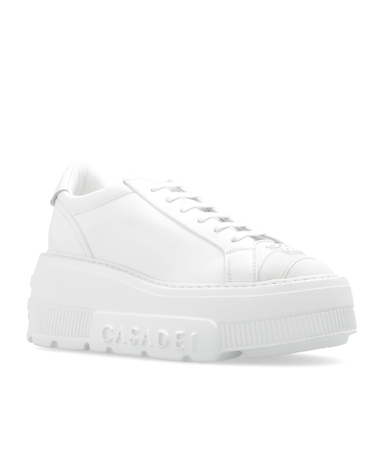 Casadei Low Top Sneakers Platform Sole In White