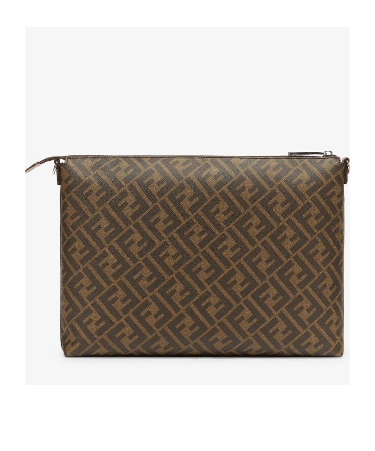 Fendi Zucca-monogram Pattern Messenger Bag In Brown
